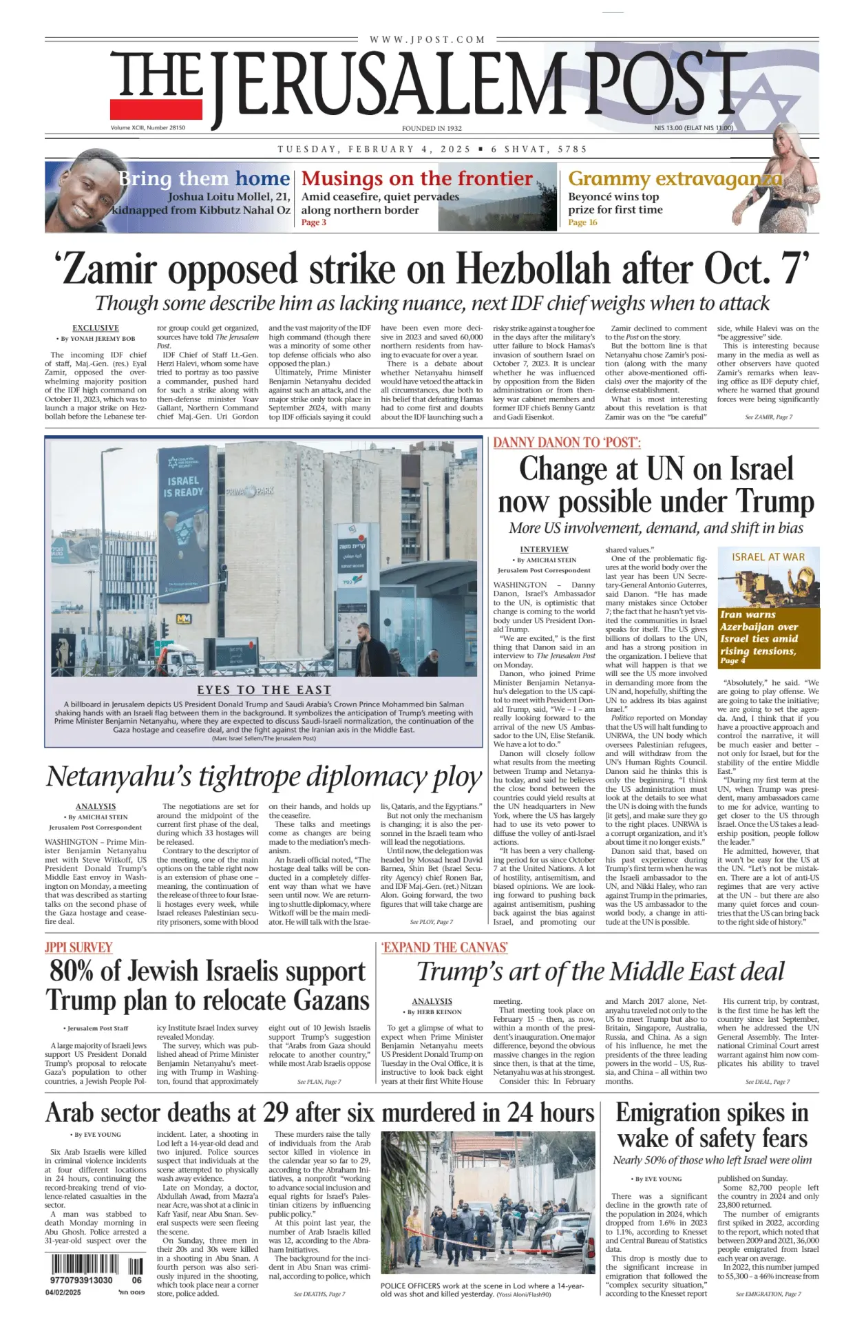 Prima-pagina-the jerusalem post-edizione-di-oggi-04-02-2025